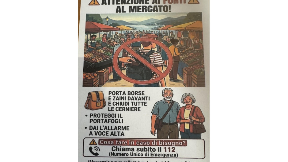 Arona, scattata campagna prevenzione furti al mercato